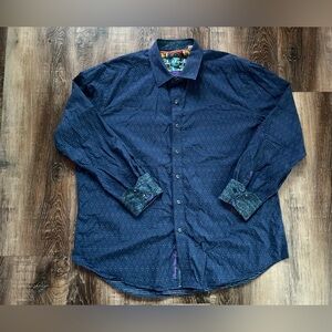 Robert Graham Blue Polka Dot Button Down